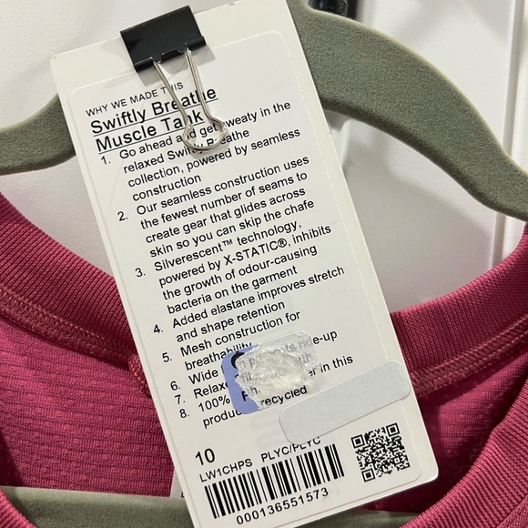 Lululemon Swiftly Breathe Muscle Tank Top Pink Lychee - Picture 4 of 4